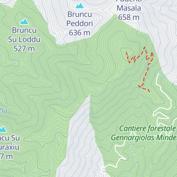 Map of Bruncu su Cordolinu