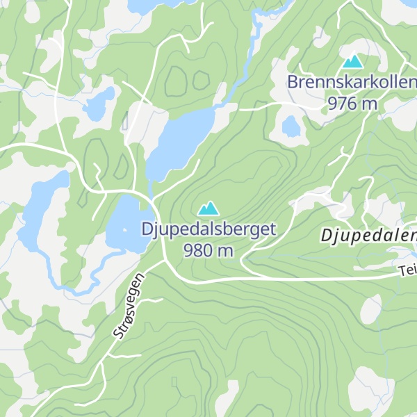 Map of Djupedalsberget