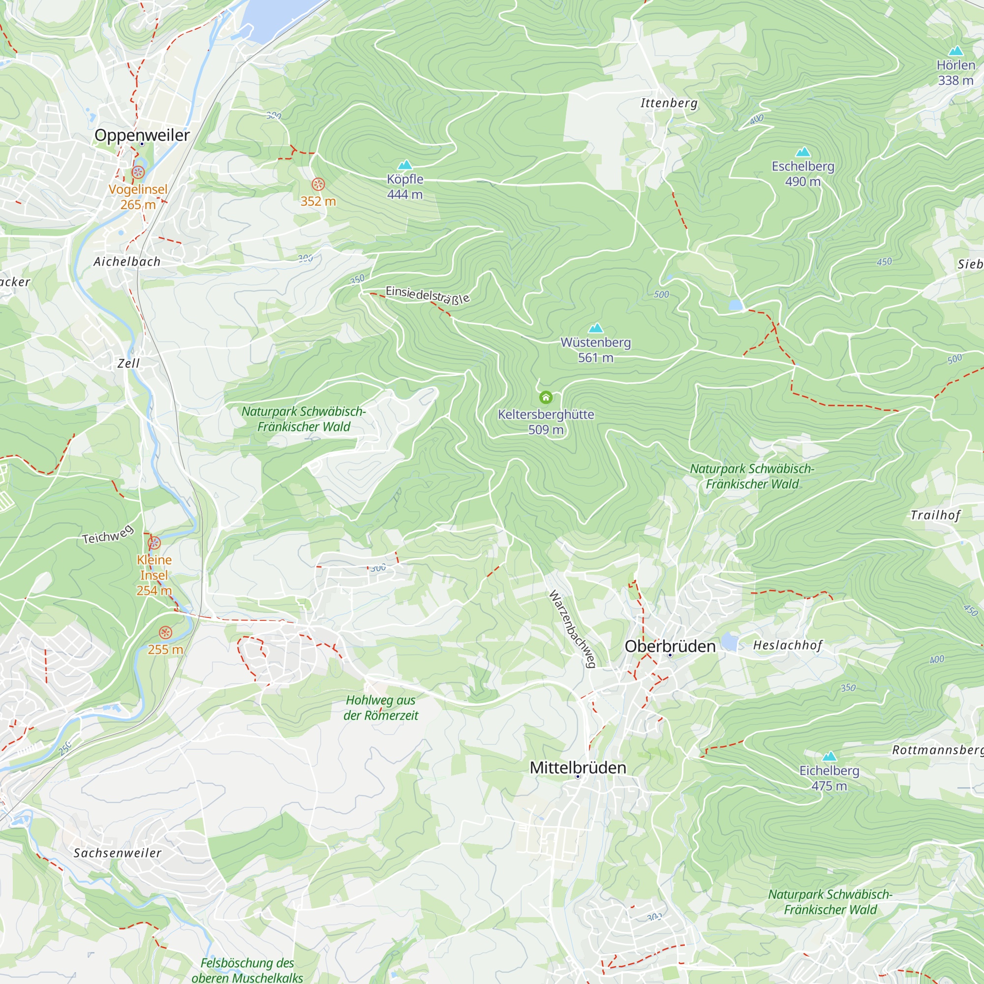 Schutzhütte in der Ruit map