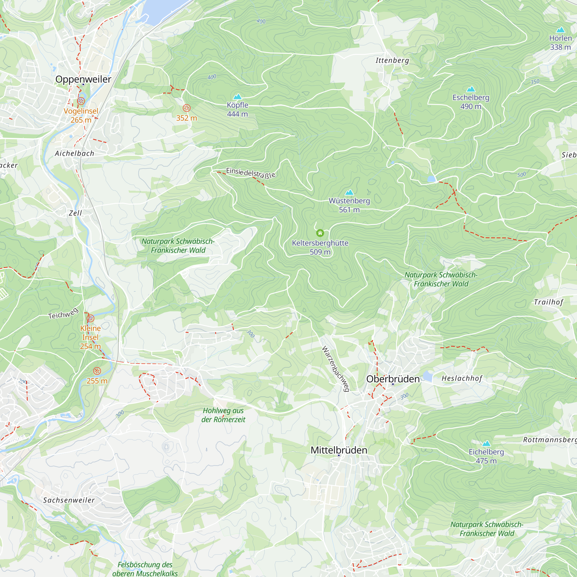 Schutzhütte in der Ruit map