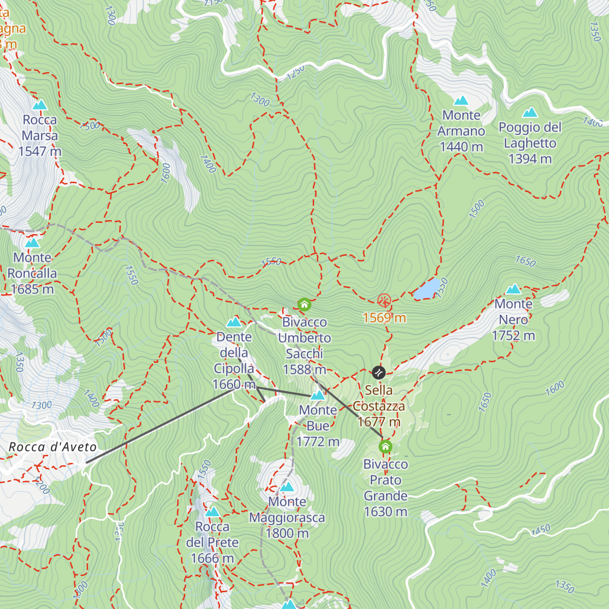 Bivacco Umberto Sacchi map