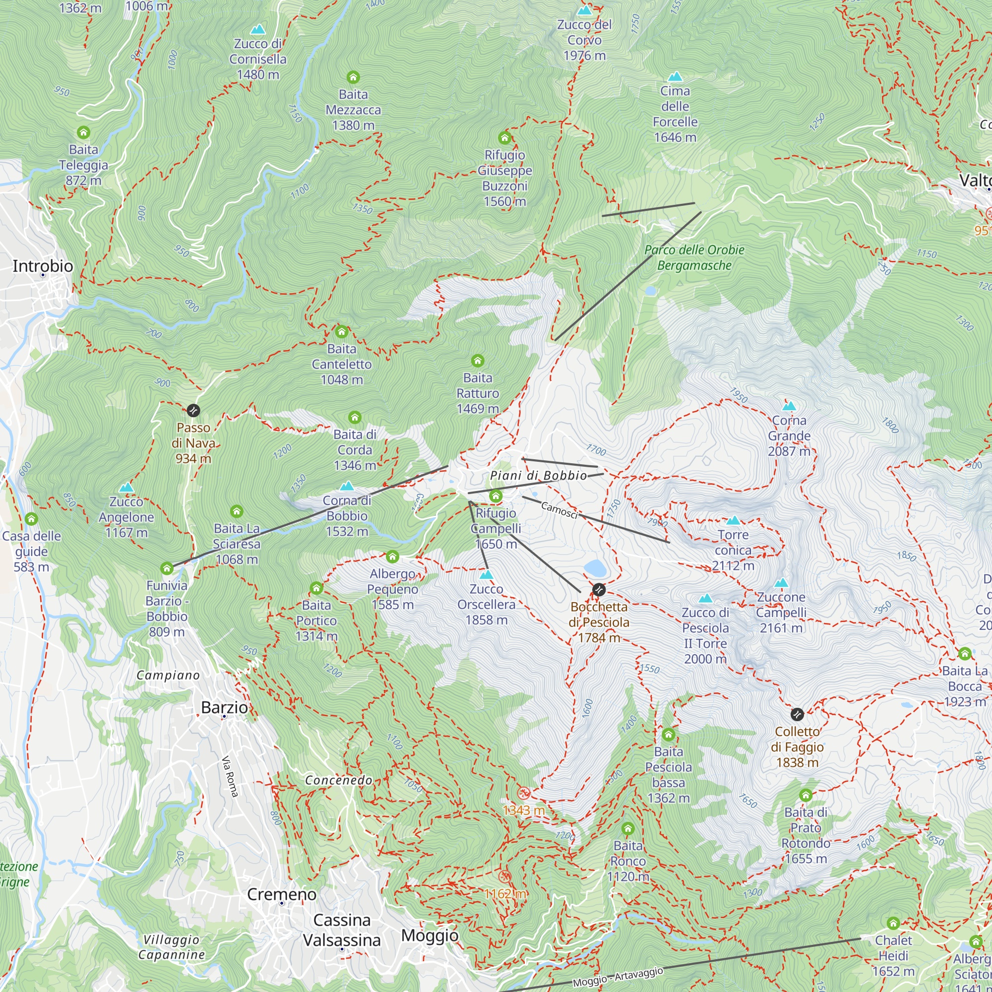 Rifugio Campelli map