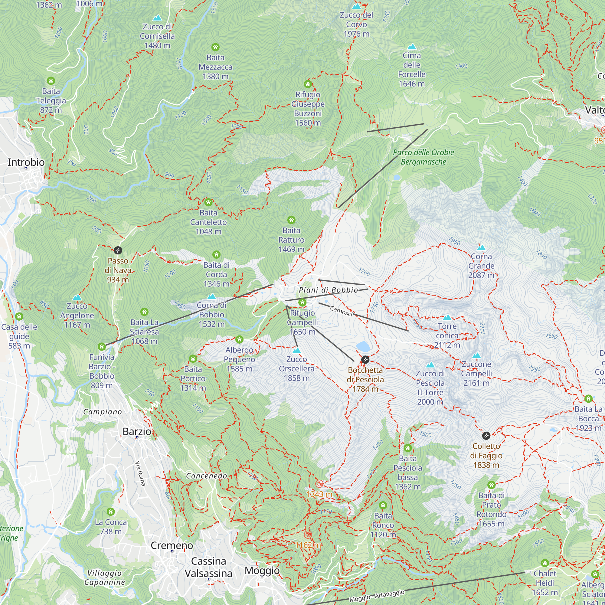Rifugio Campelli map