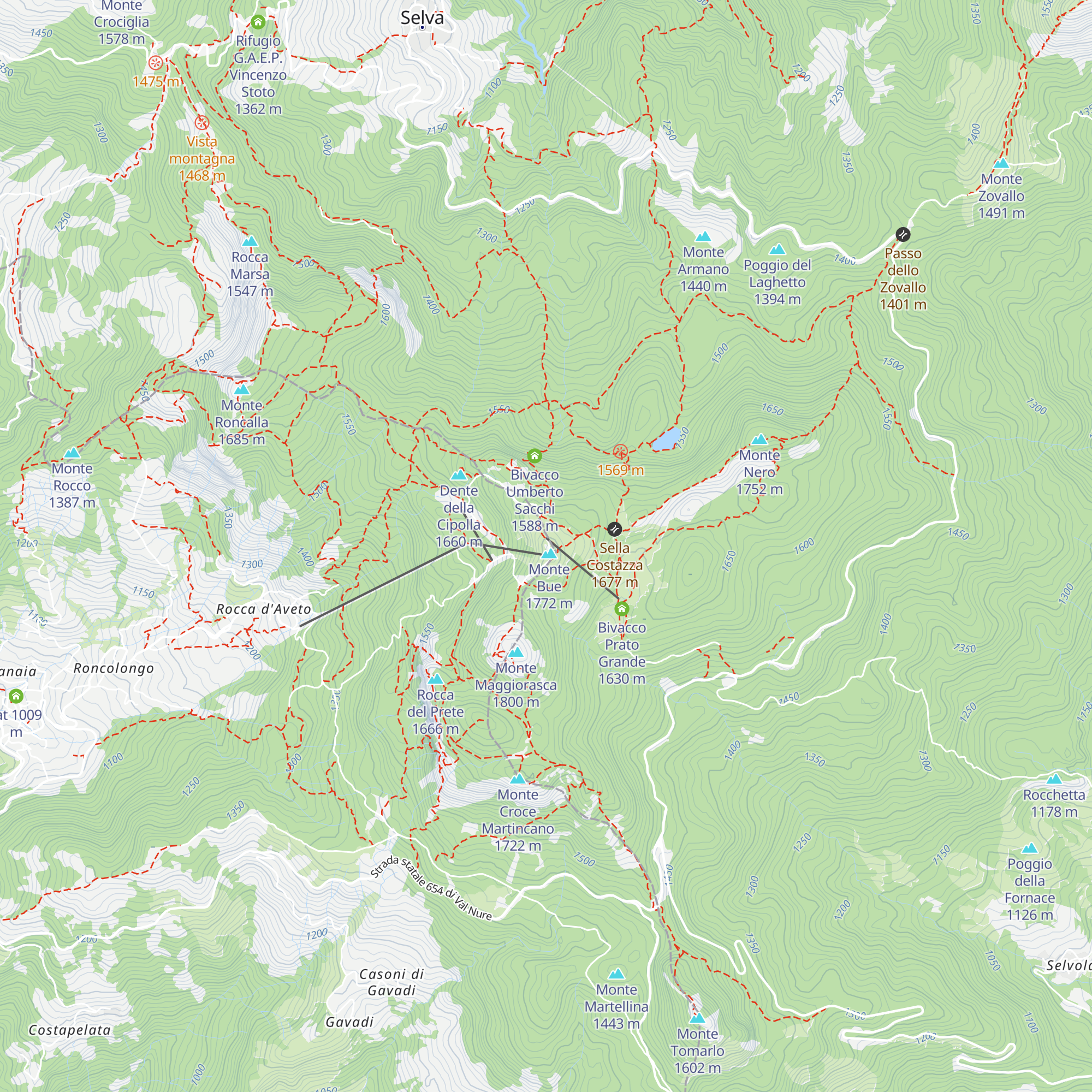 Rifugio Monte Bue map