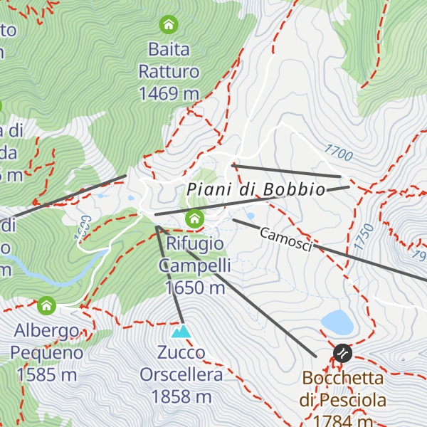 Map of Rifugio Sora Casari