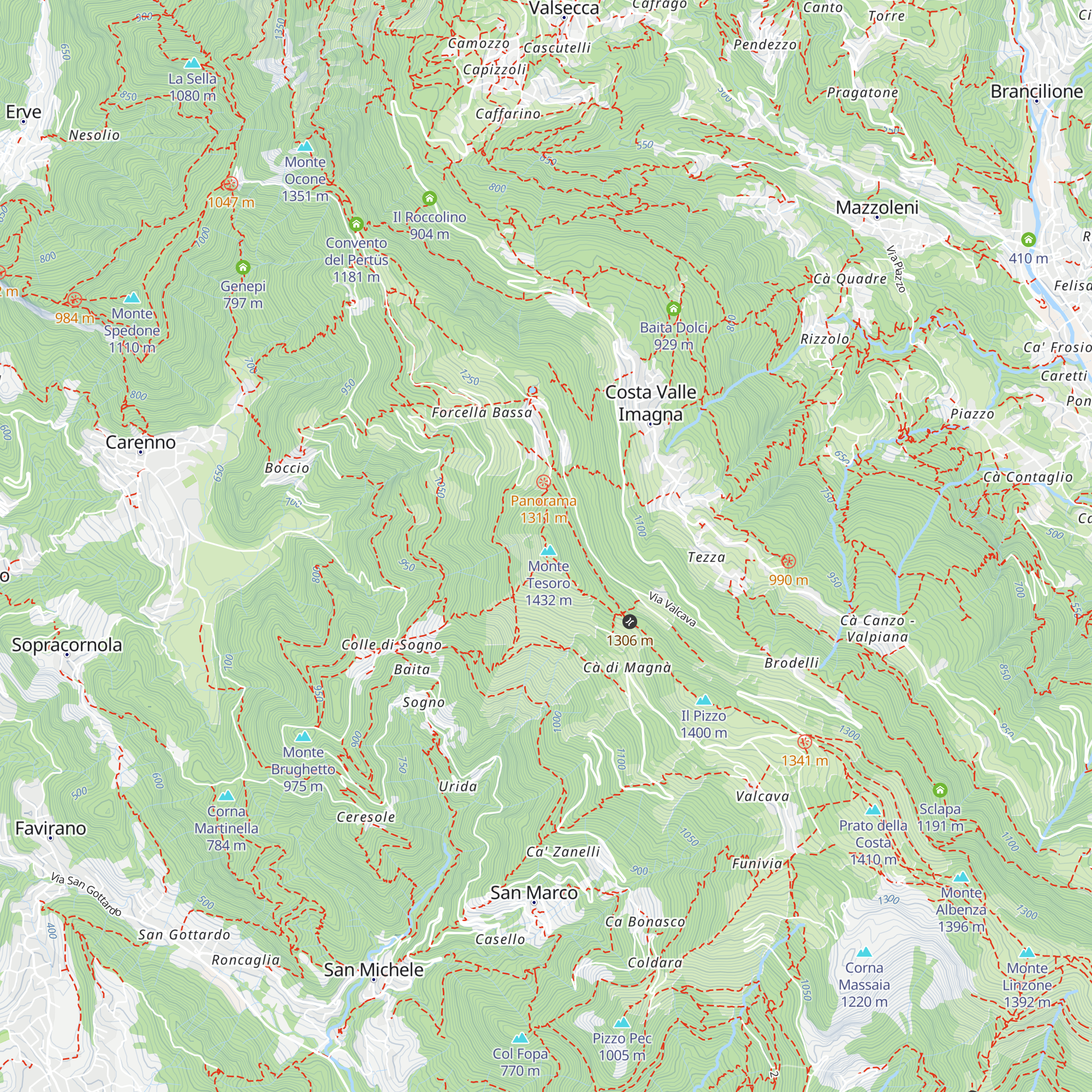 Rifugio Monte Tesoro map