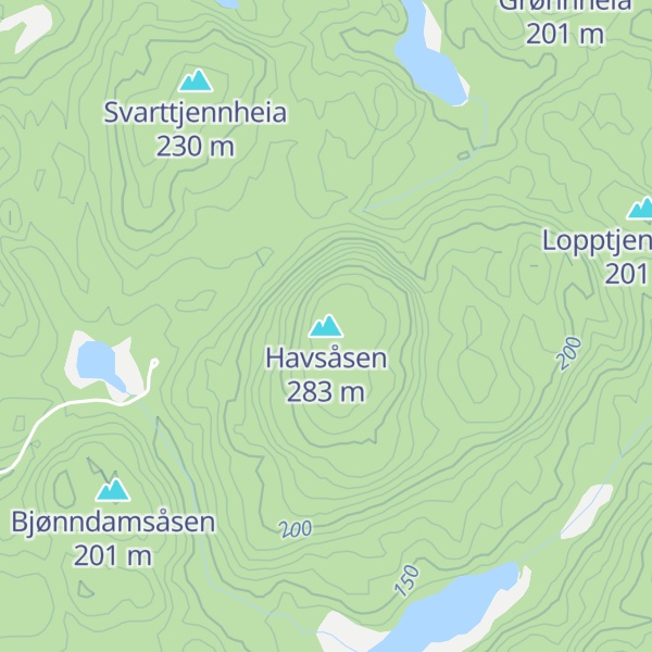 Map of Havsåsen