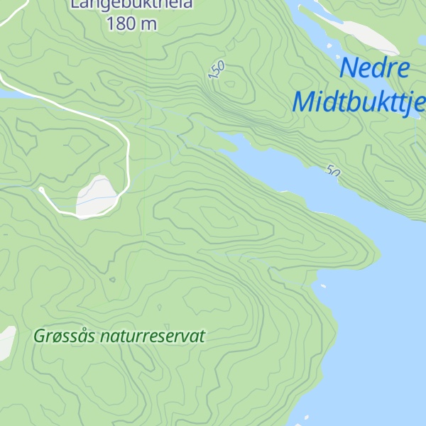 Map of Bjørkebuktåsen