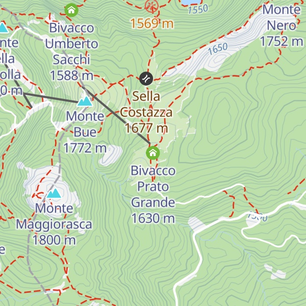 Map of Bivacco Prato Grande