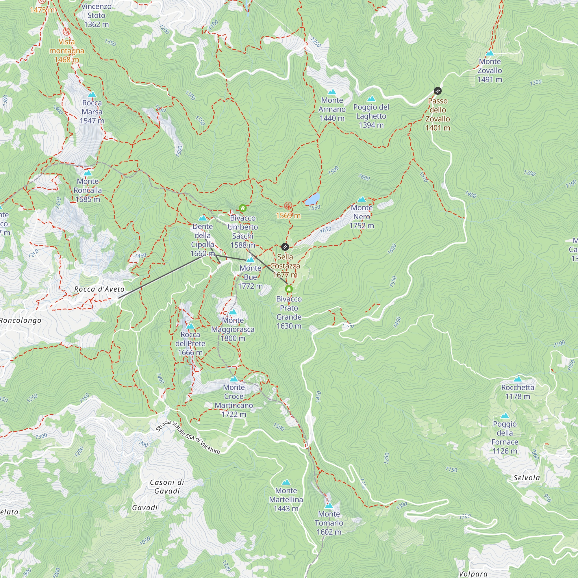 Bivacco Prato Grande map
