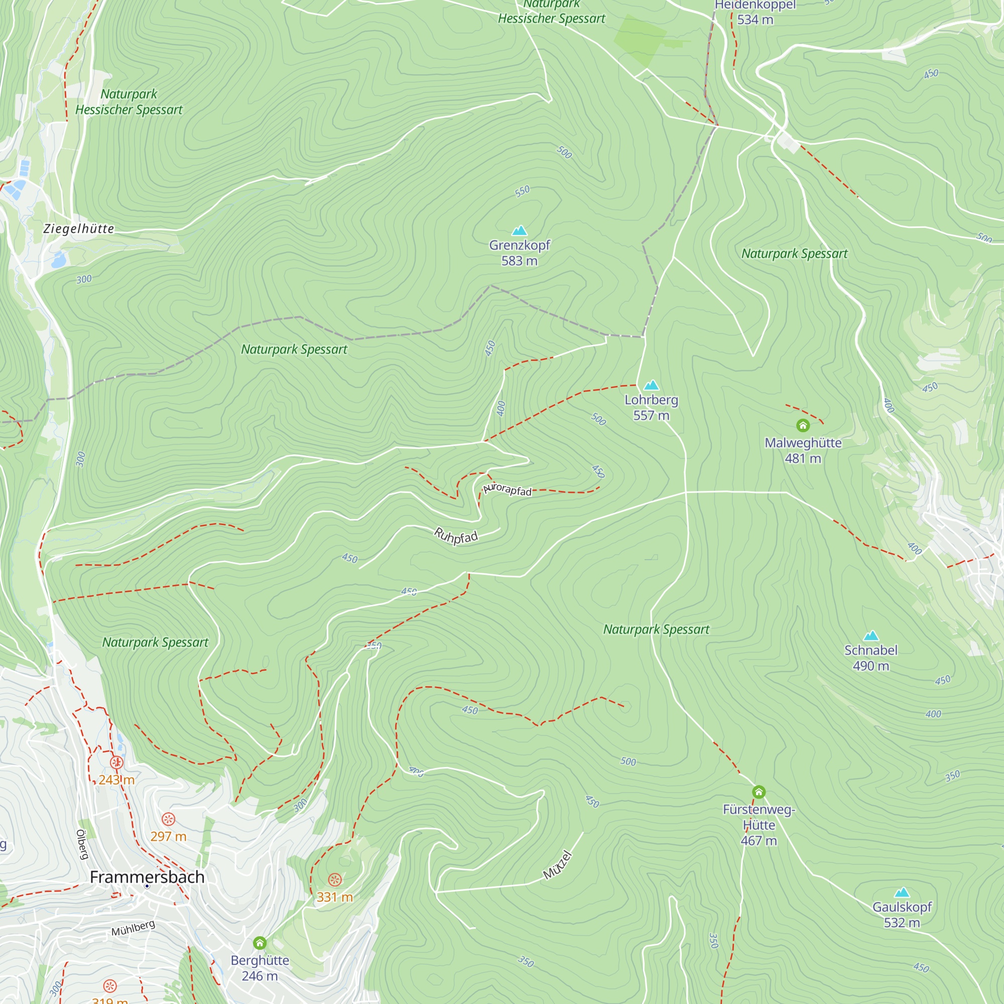 Aurora-Hütte map