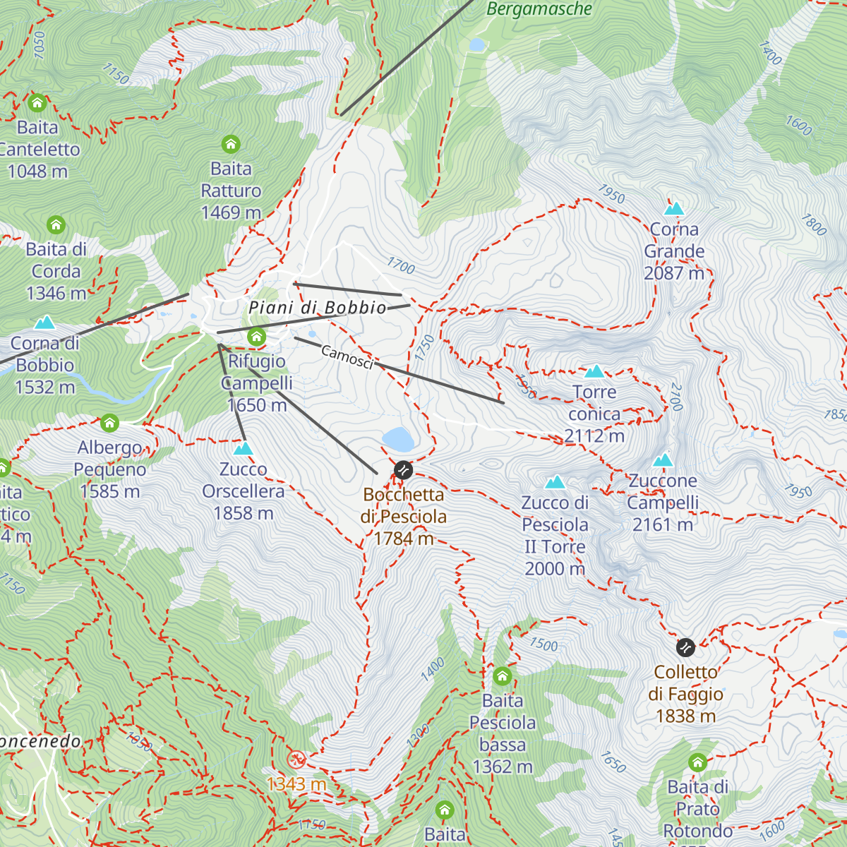 Rifugio Lecco map