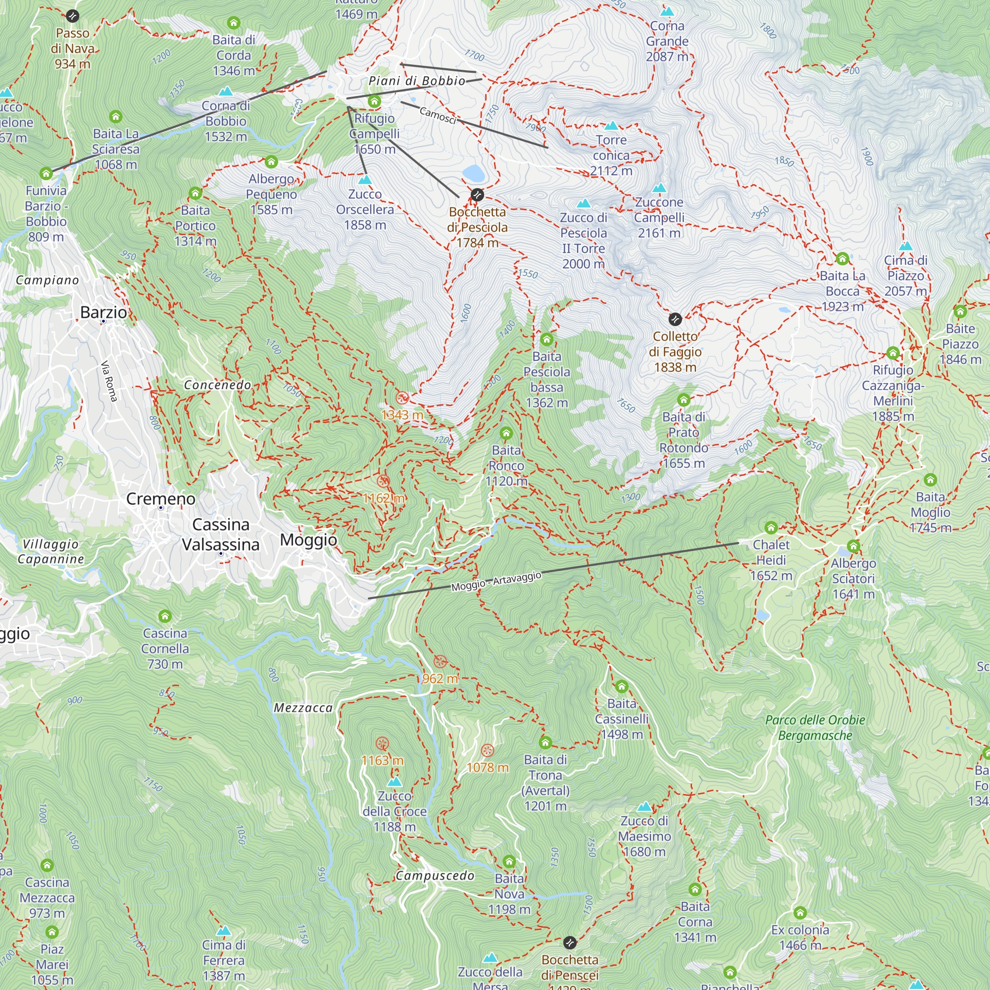 Baita Roncaiolo map