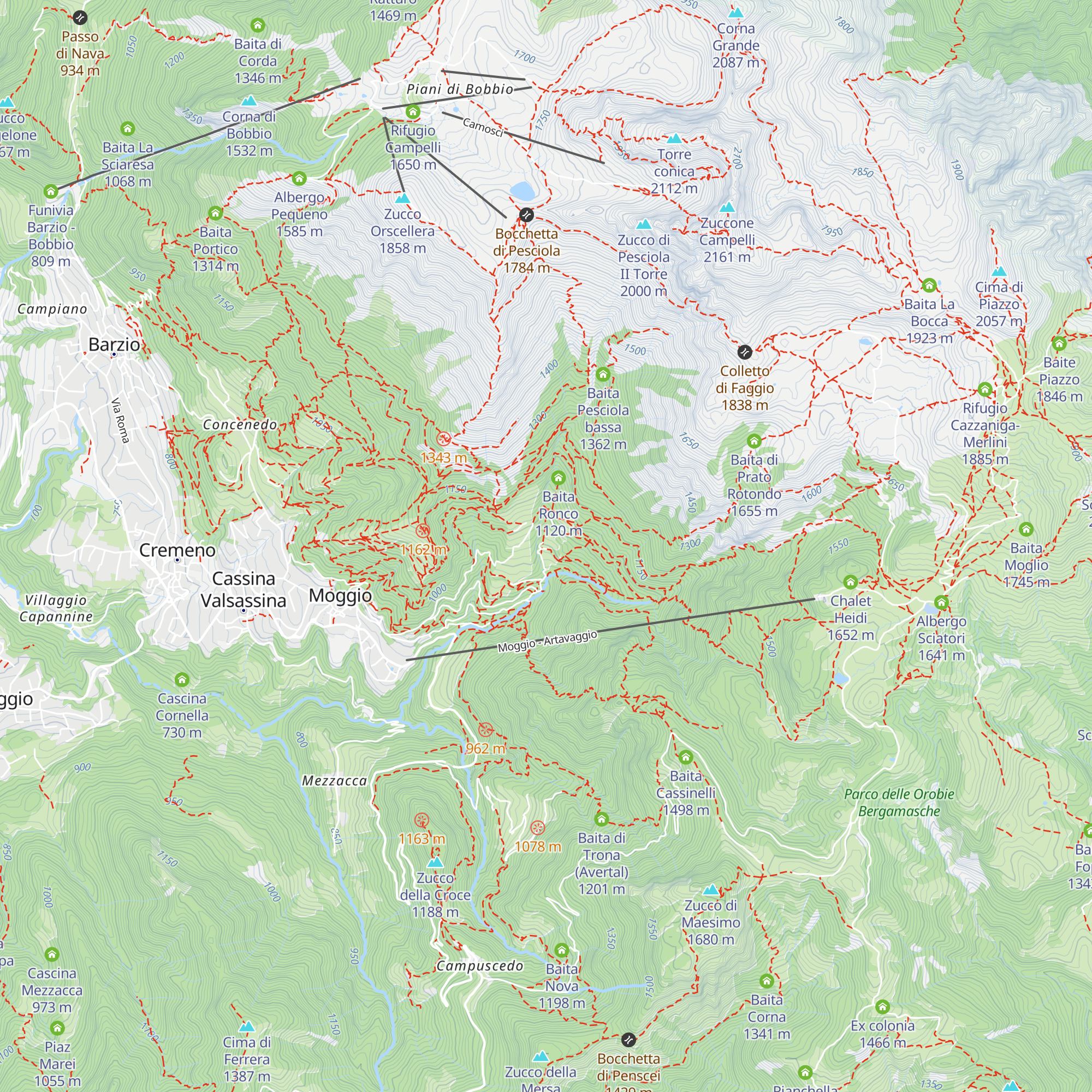 Baita Roncaiolo map