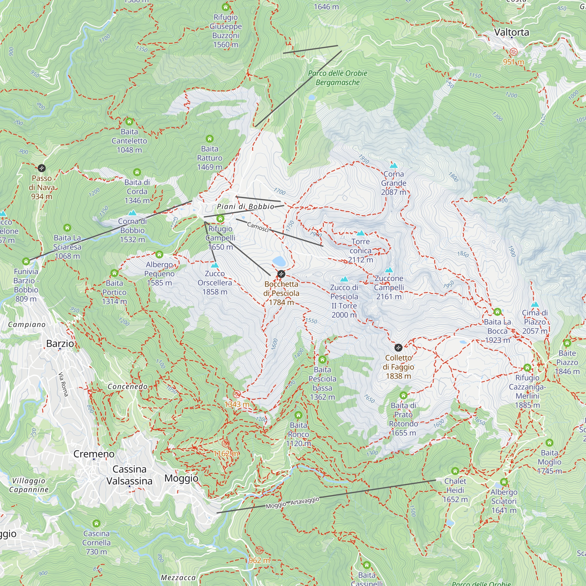 Baita Pesciola alta map