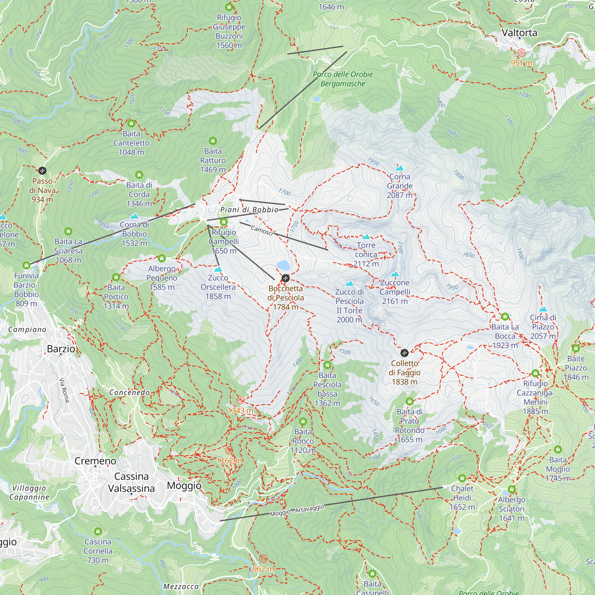 Baita Pesciola alta map