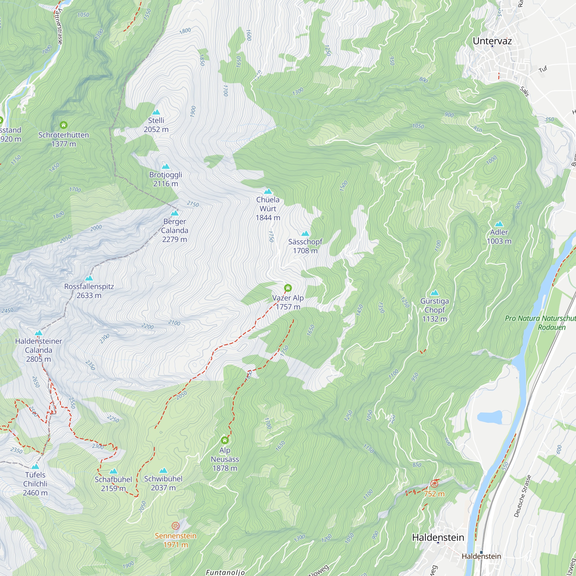 Vazer Alp map