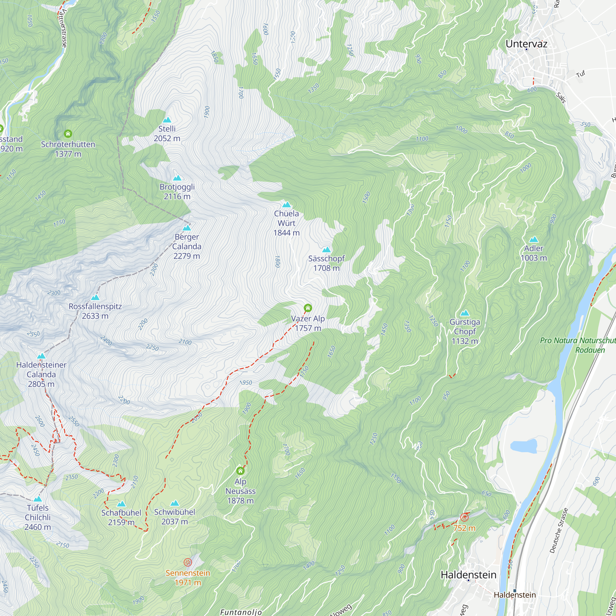 Vazer Alp map