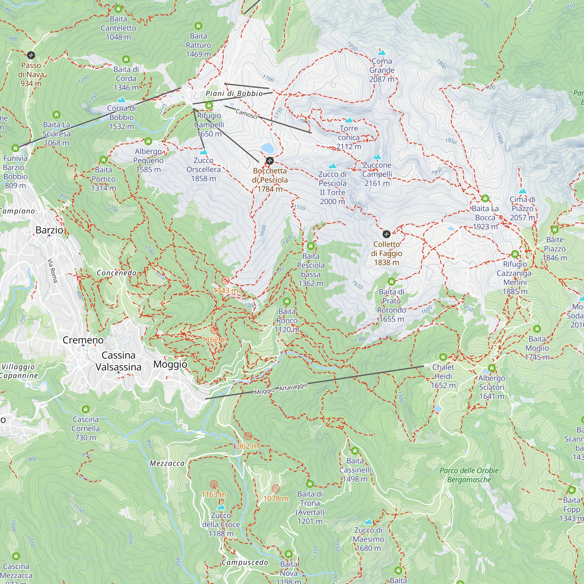 Baita Ronco alto map