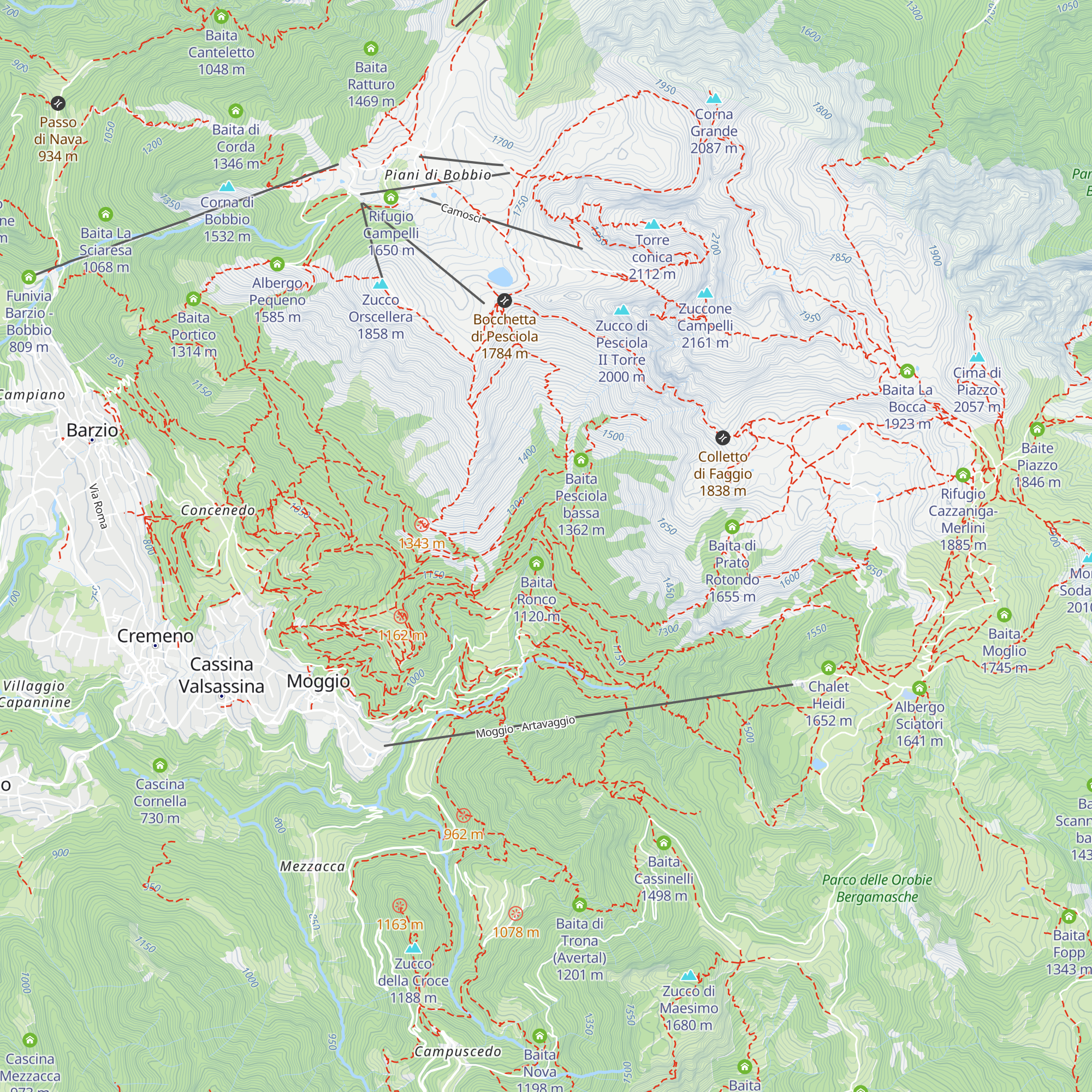 Baita Ronco alto map