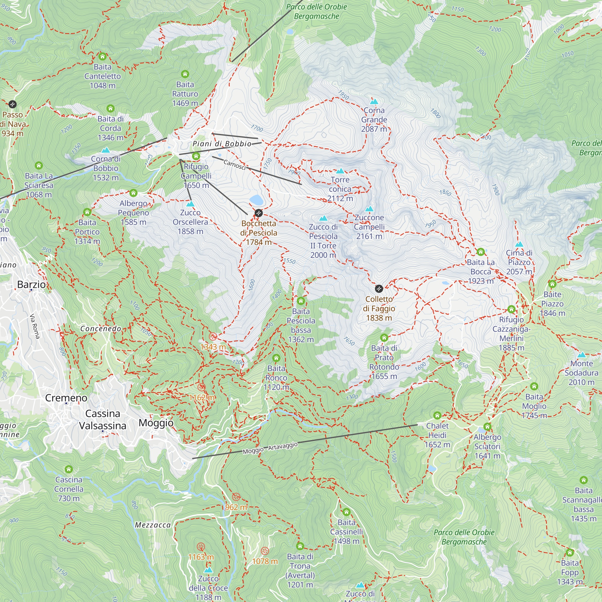 Baita Pesciola bassa map