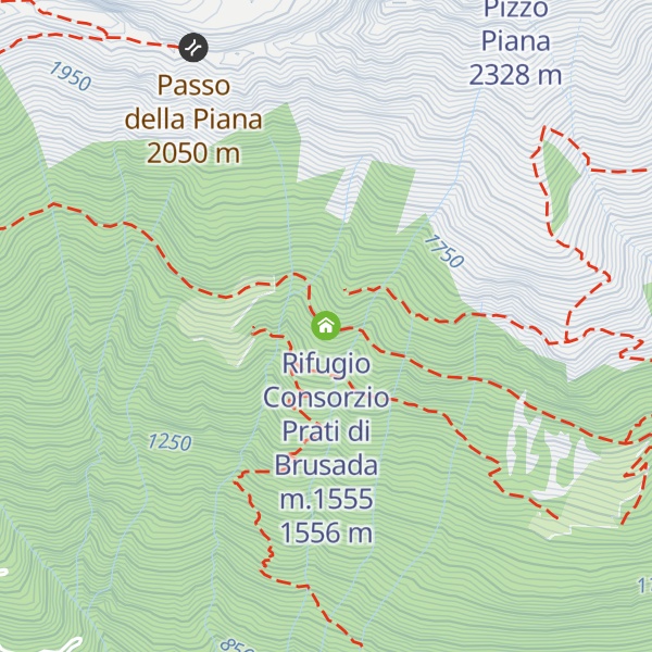 Map of Rifugio Consorzio Prati di Brusada m.1555