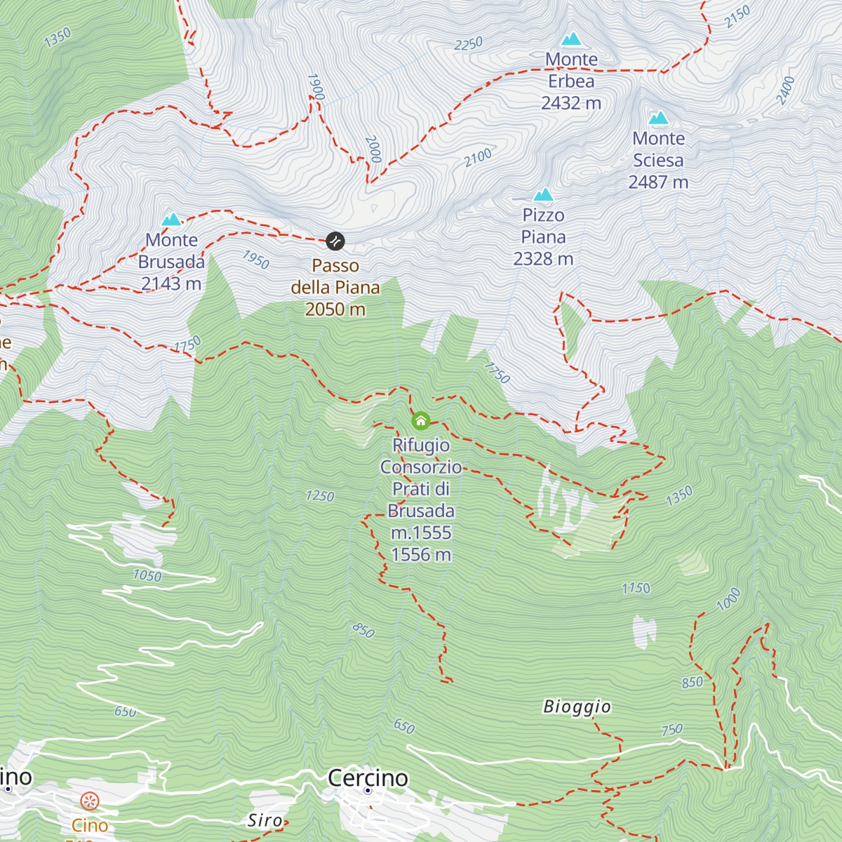 Rifugio Consorzio Prati di Brusada m.1555 map