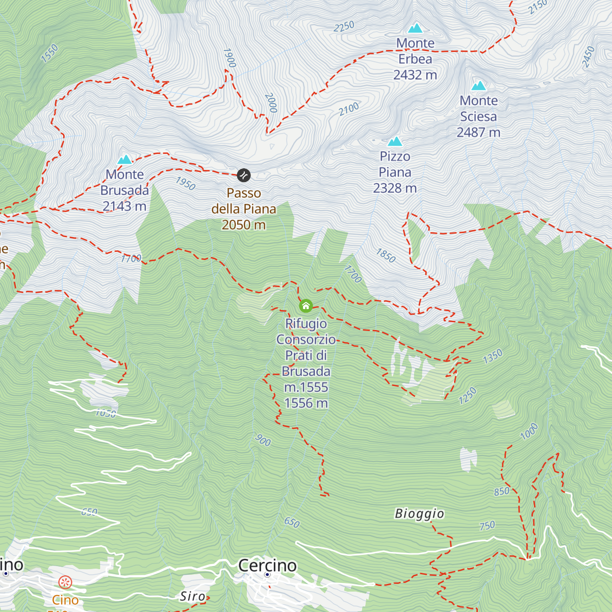 Rifugio Consorzio Prati di Brusada m.1555 map