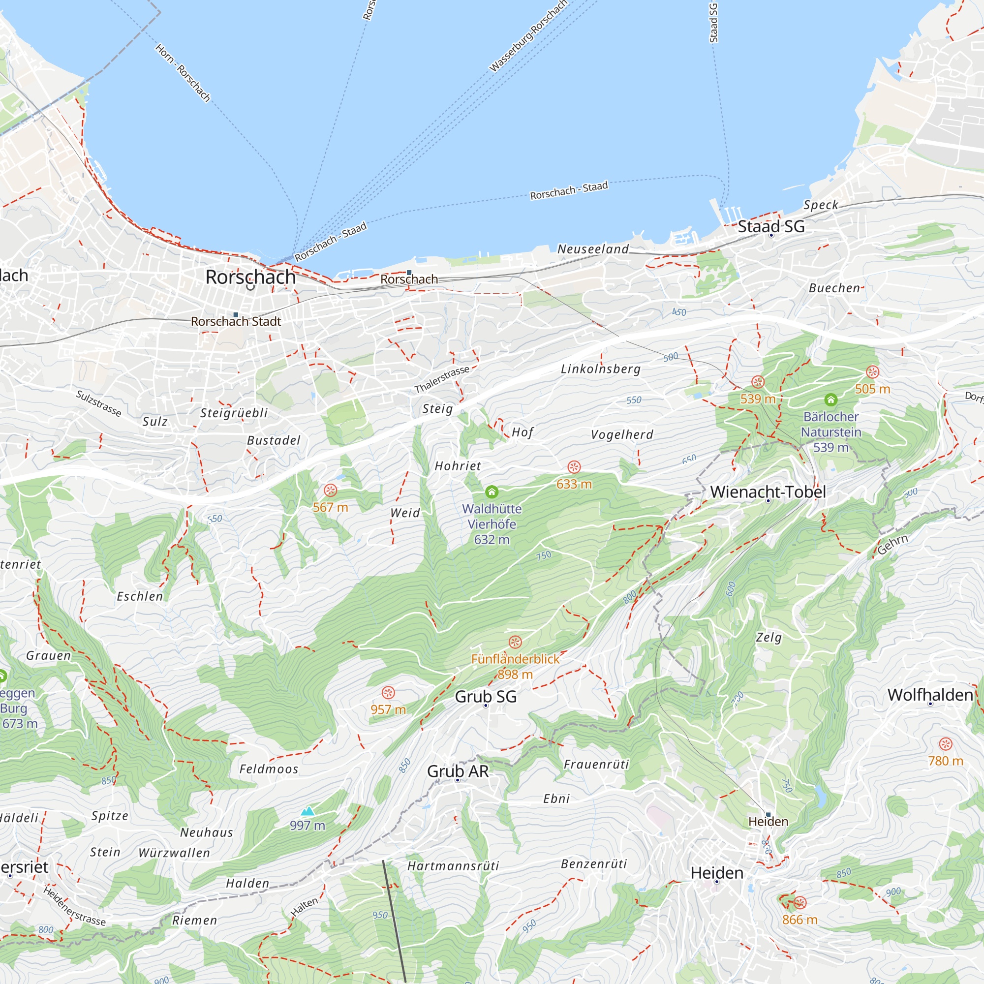 Waldhütte Vierhöfe map