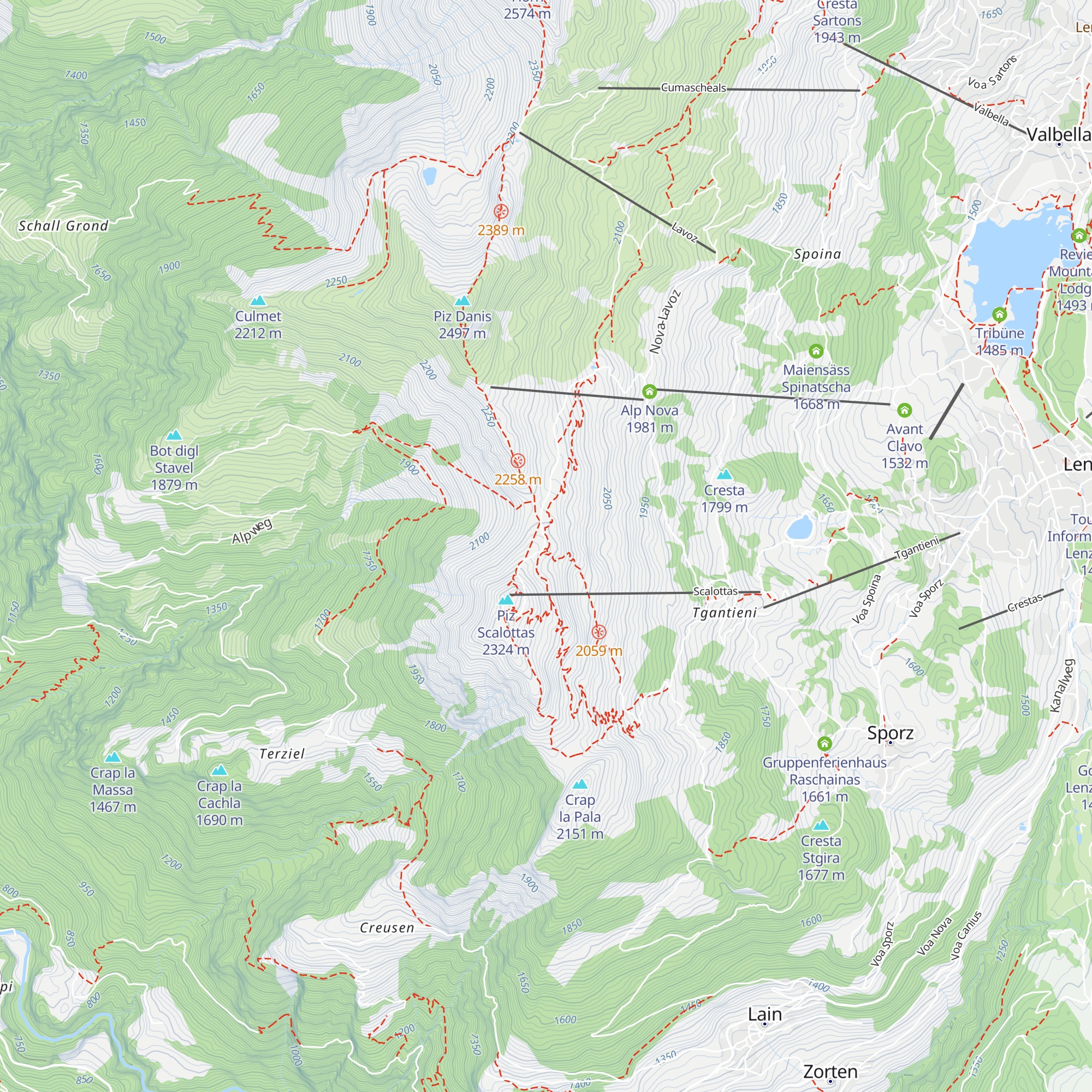 June Hütte map