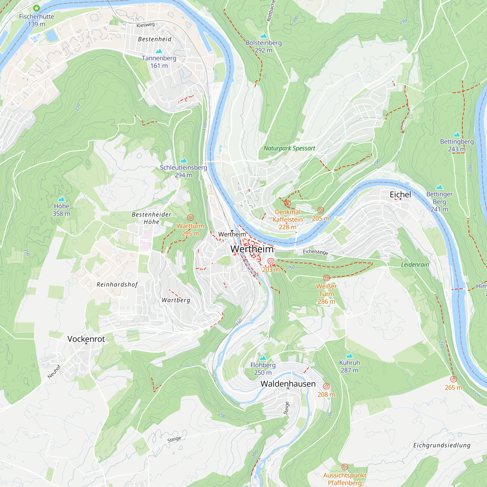 Tourist-Information Wertheim map