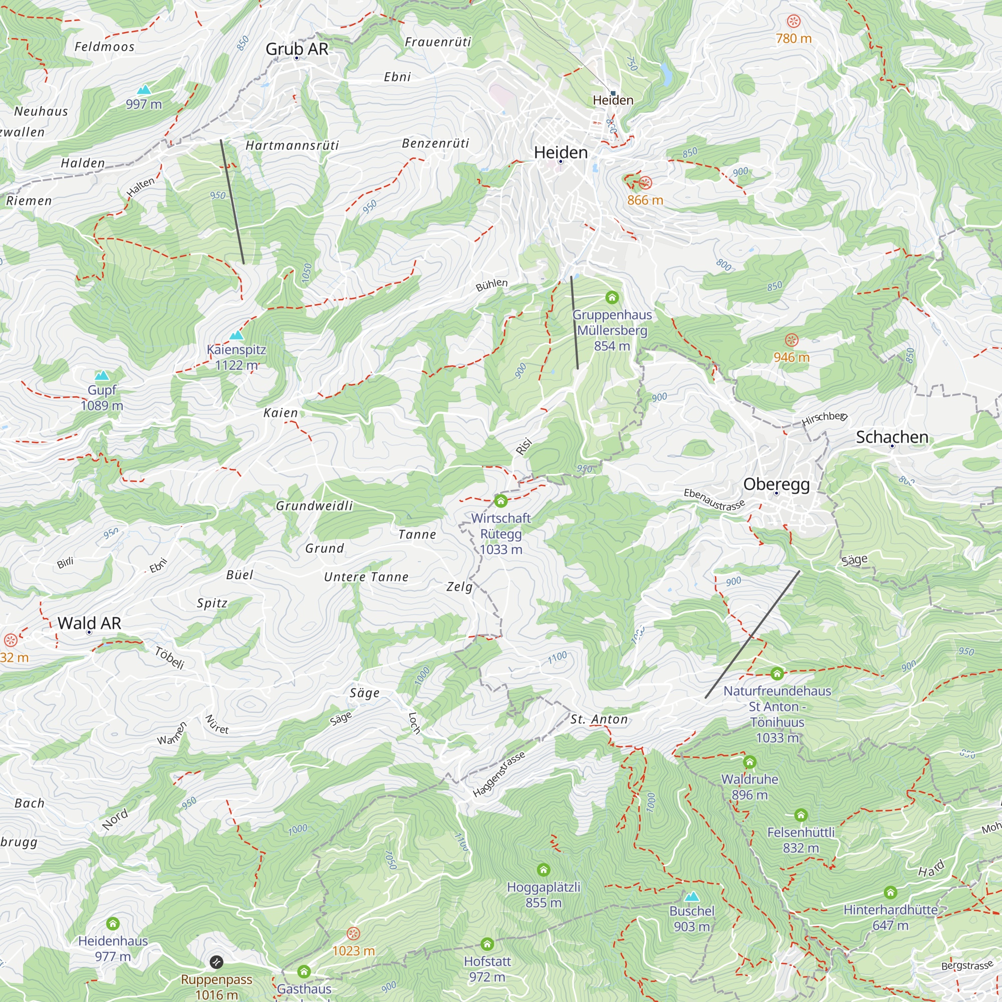Wirtschaft Rütegg map