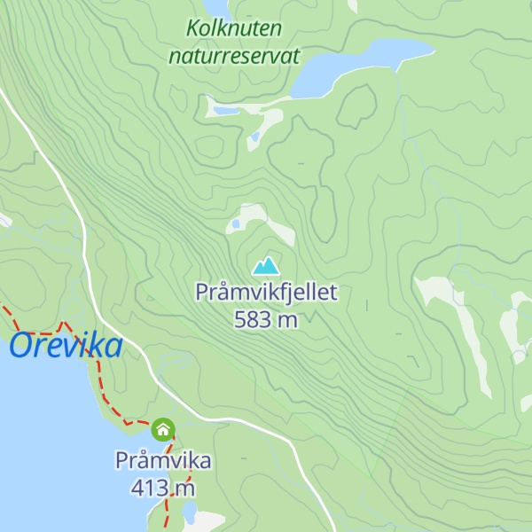 Map of Pråmvikfjellet