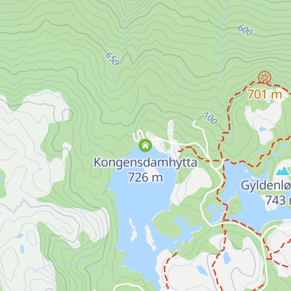 Map of Kongensdamhytta