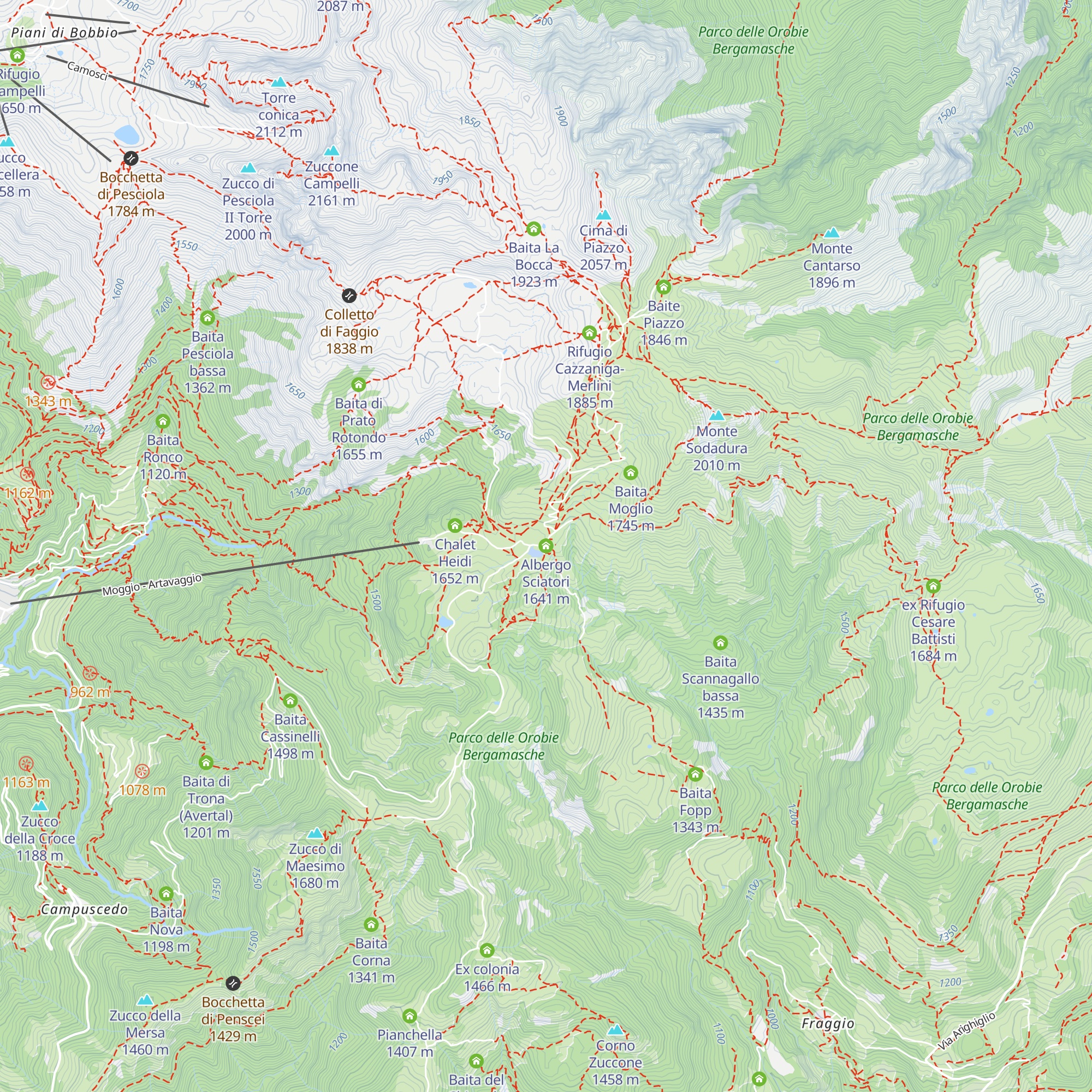 Albergo Sciatori map