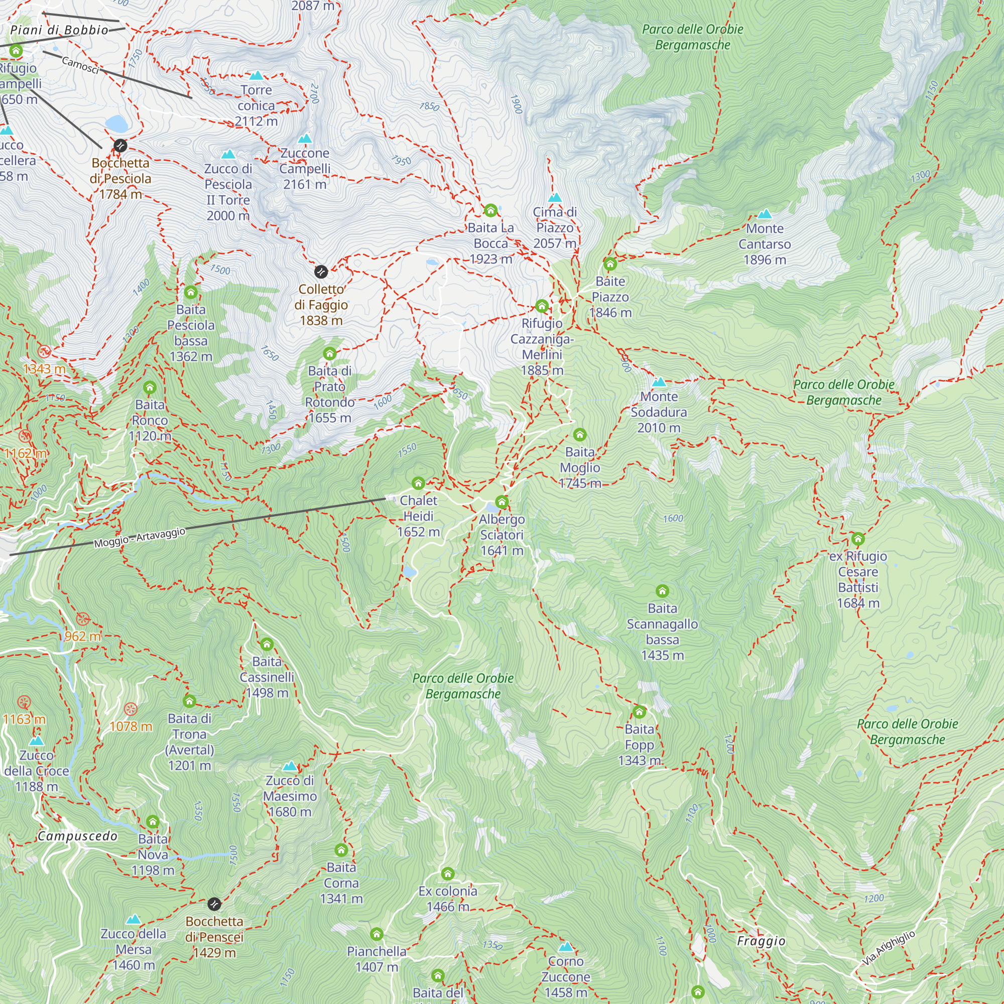 Albergo Sciatori map