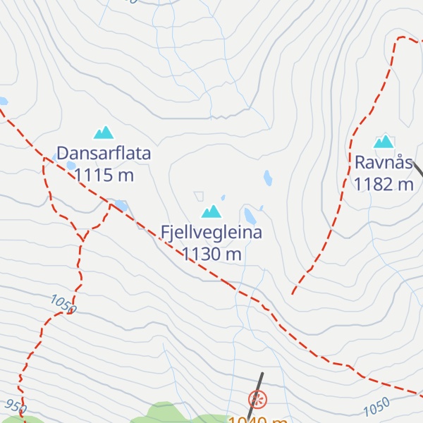 Map of Fjellvegleina