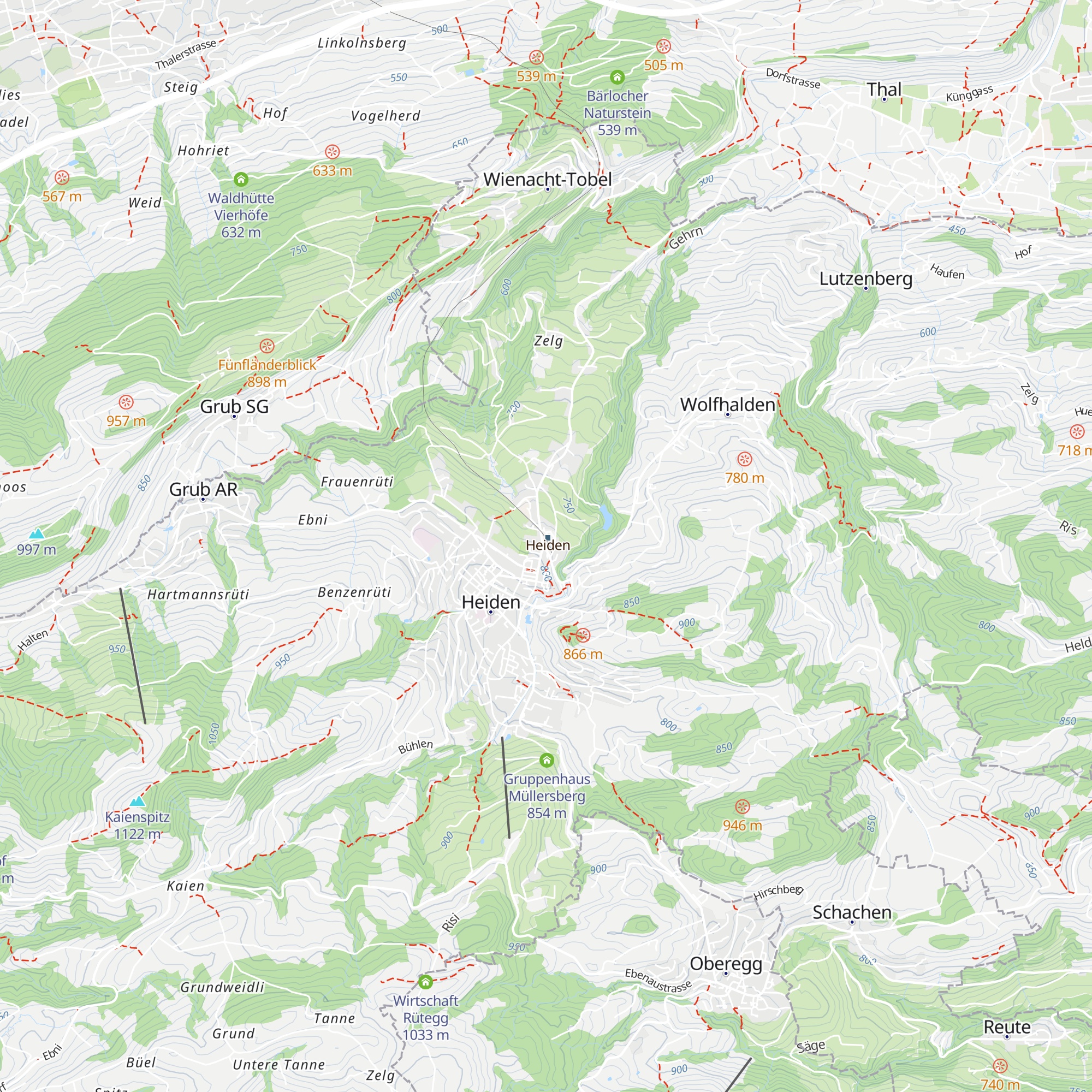 Tourist Information Heiden map