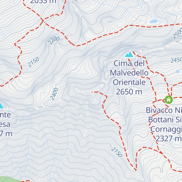 Map of Cima del Malvedello Occidentale