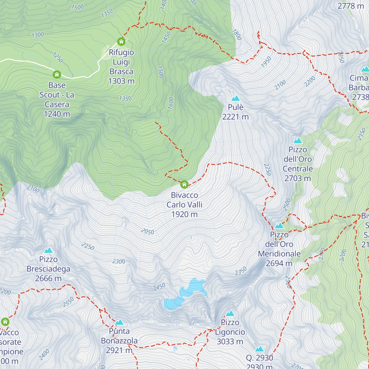 Bivacco Carlo Valli map