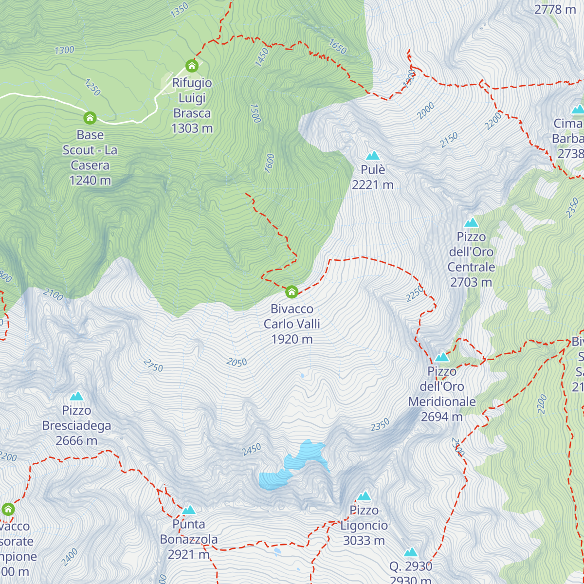 Bivacco Carlo Valli map