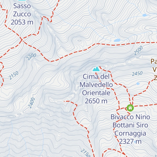 Map of Cima del Malvedello Centrale