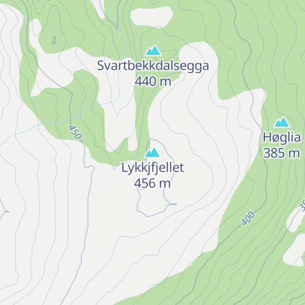 Map of Lykkjfjellet