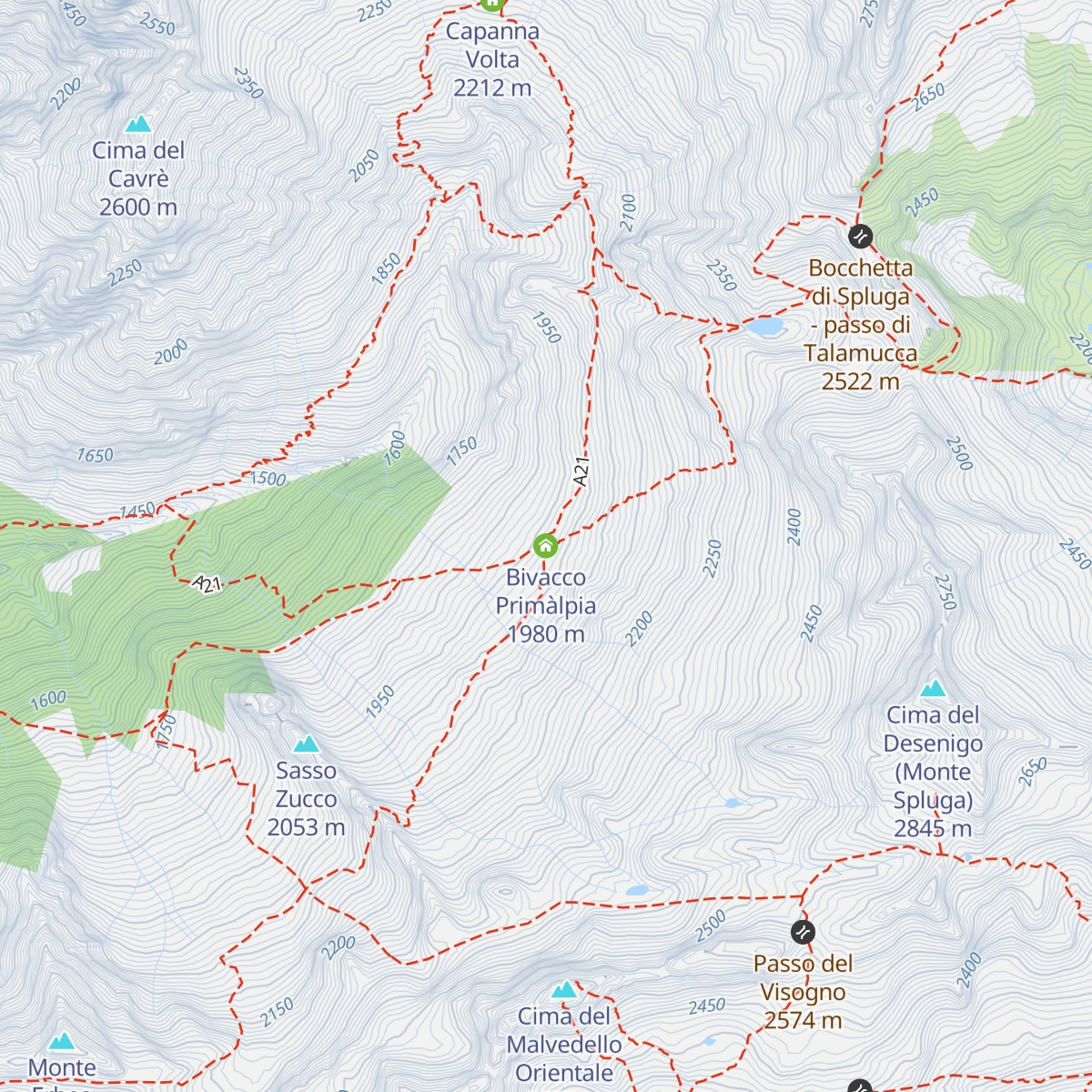 Bivacco Primàlpia map