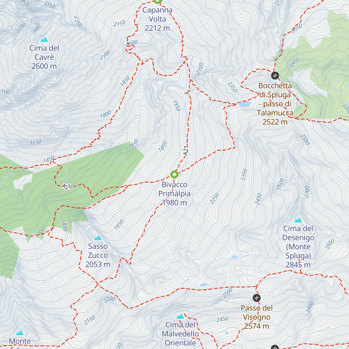 Bivacco Primàlpia map