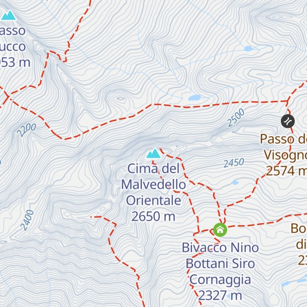 Map of Cima del Malvedello Orientale