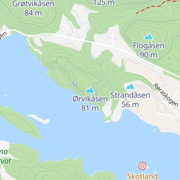 Map of Ørvikåsen