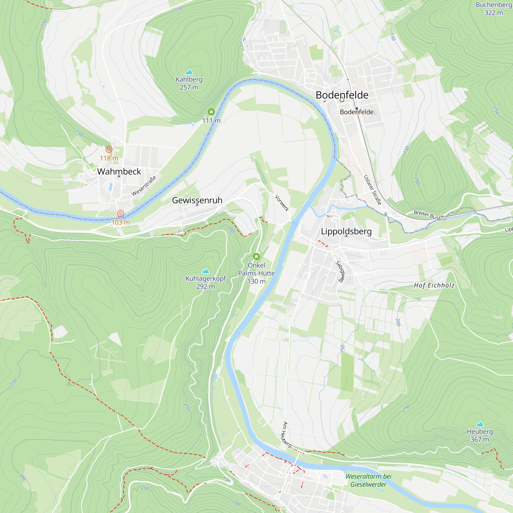 Onkel Palms Hütte map