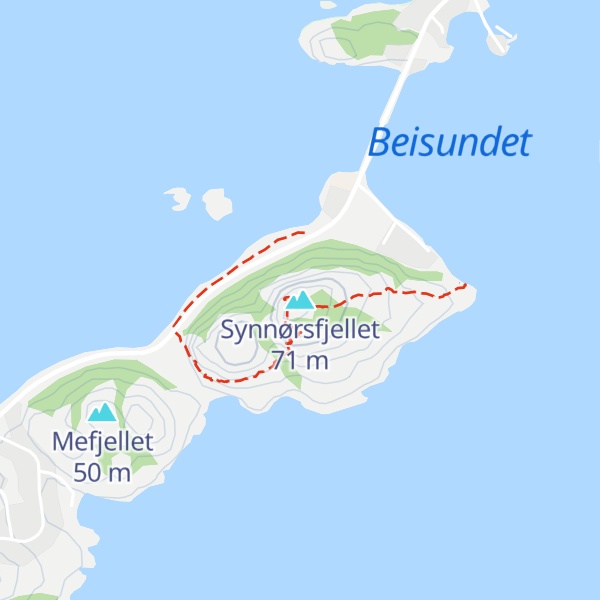 Map of Synnørsfjellet