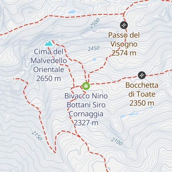Map of Bivacco Nino Bottani Siro Cornaggia